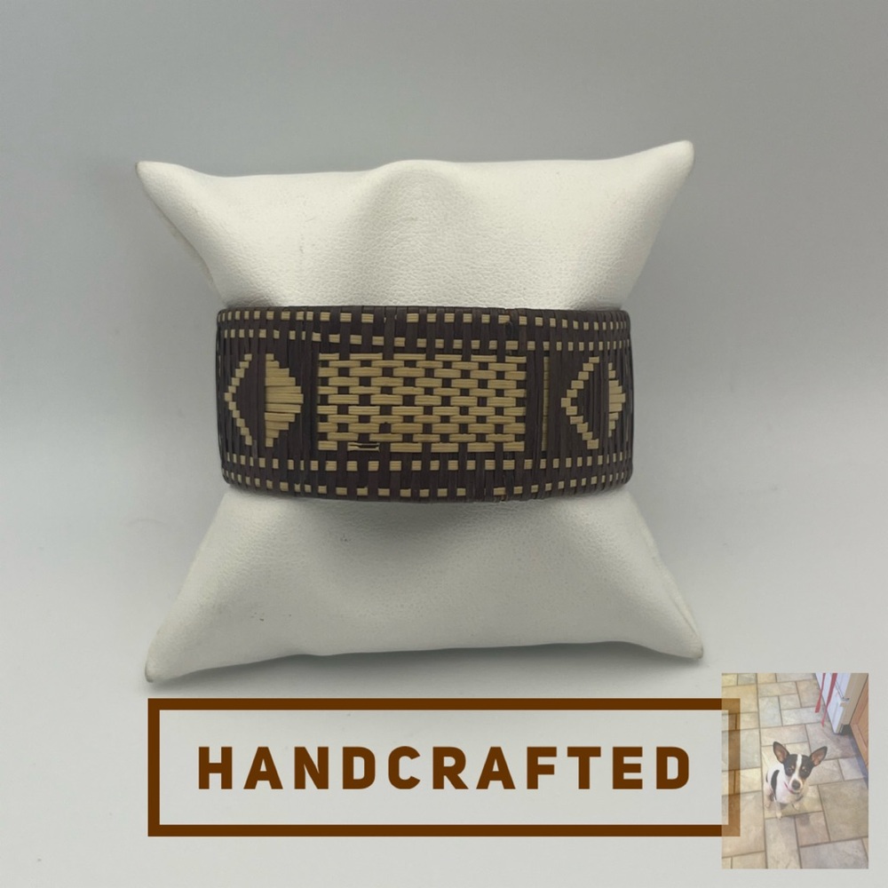 Hand Crafted Woven Straw Cuff Bracelet
